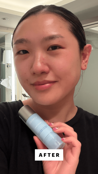 Han after applying the Laneige Water Bank Aqua Facial Serum